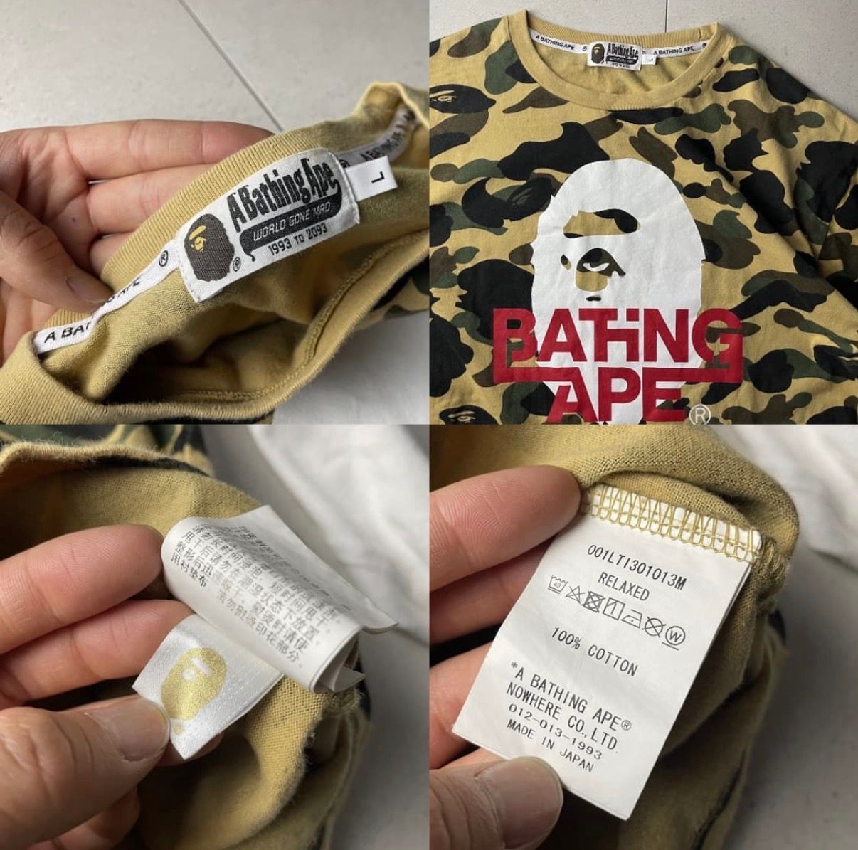 🧥 베이프 카모 레이어드 반팔 롱슬리브 (남녀공용)